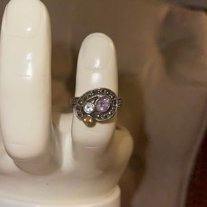 925 Sterling silver vintage Multi colored stone